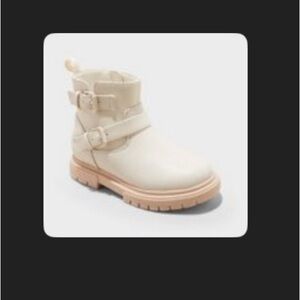 Cat & Jack Cream Kids Girls Boots 8T Cream Pre-owned